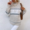 Half Turtleneck Snowflake  Women Sweater