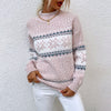 Half Turtleneck Snowflake  Women Sweater