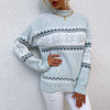 Half Turtleneck Snowflake  Women Sweater