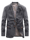 Lapel Collar Knit Denim Jacket with Long Sleeves