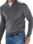 Long Sleeve V Neck Wool Fleece Zipper Men's Casual Top Polo Shirt