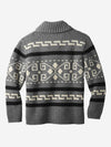Men's casual lapel jacquard knitted jacket