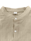 Linen long-sleeved stand-up collar breathable casual men's shirt