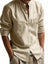 Linen long-sleeved stand-up collar breathable casual men's shirt