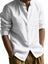 Linen long-sleeved stand-up collar breathable casual men's shirt