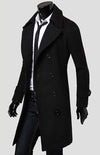 Men's Double Breasted Lengthened Simple Wool Coat 3