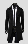 Men's Double Breasted Lengthened Simple Wool Coat 3