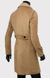 Men's Double Breasted Lengthened Simple Wool Coat 3
