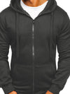 Men's Solid Color Basic Zipper Hoodie | poshpudu