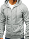 Men's Solid Color Basic Zipper Hoodie | poshpudu