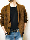 Men's Solid Color Knit Front Sweater Cardigan - 0