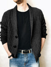 Men's Solid Color Knit Front Sweater Cardigan - 0