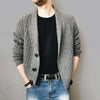 Men's Solid Color Knit Front Sweater Cardigan - 0