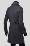 Men's Double Breasted Lengthened Simple Wool Coat 3