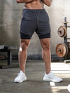 Men's athleisure fake two-piece shorts | poshpudu